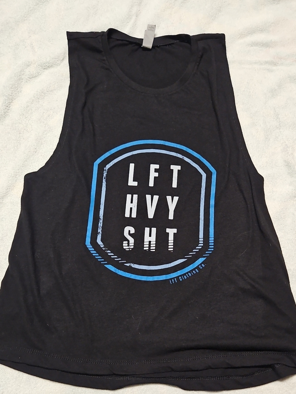 LFT Clothing Co. Black Muscle Tank with Blue & White Graphic